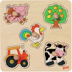 Goki Basic Steckpuzzle Auf Dem Land, 5 Teile