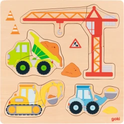 Goki Einlegepuzzle Baufahrzeuge