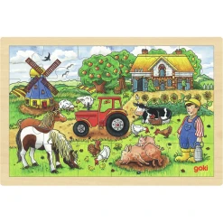 Goki Einlegepuzzle Müllers Farm, 24 Teile