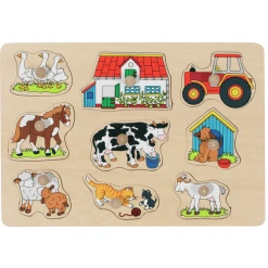 Goki Steckpuzzle Bauernhof I, 9 Teile