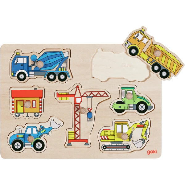 Goki Steckpuzzle Baufahrzeuge, 7 Teile 3 Goki Steckpuzzle Baufahrzeuge, 7 Teile