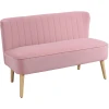HOMCOM 2 Sitzer Mit Weicher Polsterung Pink 1 HOMCOM 2 Sitzer Mit Weicher Polsterung Pink -Atmosphera Shop homcom 2 sitzer mit weicher polsterung pink a380812