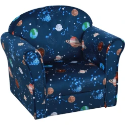 HOMCOM Kindersessel Mit Flamingo- Oder Weltraum-Muster Blau