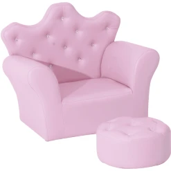 HOMCOM Kindersessel Mit Kristallknöpfen Rosa