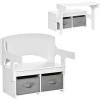 HOMCOM Kindersitzbank 2 In 1 Mit Tisch Und Schubladen Weiß 2 HOMCOM Kindersitzbank 2 In 1 Mit Tisch Und Schubladen Weiß -Atmosphera Shop homcom kindersitzbank 2 in 1 mit tisch und schubladen weiss a361561