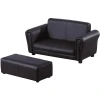 HOMCOM Kindersofa Mit Hocker Schwarz 1 HOMCOM Kindersofa Mit Hocker Schwarz -Atmosphera Shop homcom kindersofa mit hocker schwarz a327952