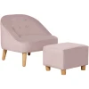 HOMCOM Kindersofa-Set Mit Fußhocker Rosa 2 HOMCOM Kindersofa-Set Mit Fußhocker Rosa -Atmosphera Shop homcom kindersofa set mit fusshocker rosa a412405