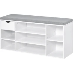 HOMCOM Schuhbank Mit Ablagefläche Weiß