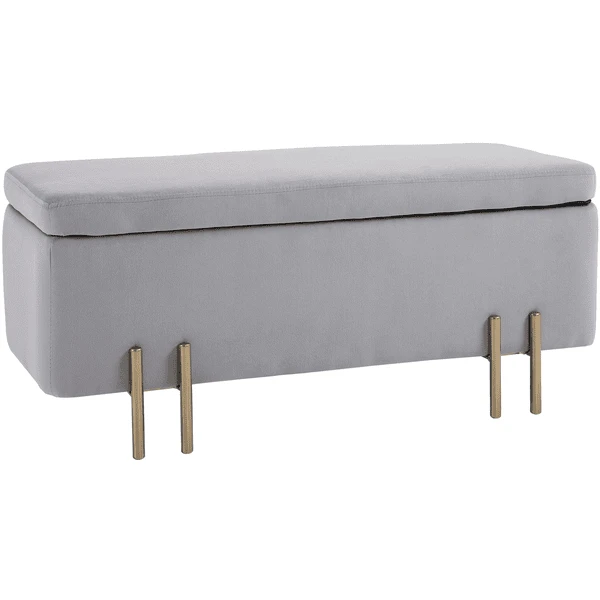 HOMCOM Sitzbank Im Elegantem Design Hellgrau 3 HOMCOM Sitzbank Im Elegantem Design Hellgrau