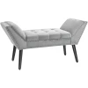 HOMCOM Sitzbank Mit Trapezförmige Armlehne Hellgrau