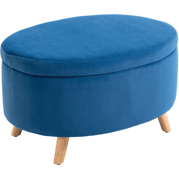 HOMCOM Sitzbank Ovalförmig Mit Stauraum Blau 3 HOMCOM Sitzbank Ovalförmig Mit Stauraum Blau