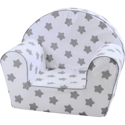Knorr Toys® Kindersessel "White Grey Stars" Weiß