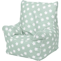 Knorr Toys® Kindersitzsack Junior - "Green White Stars" Grün