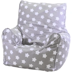 Knorr Toys® Kindersitzsack Junior - "Grey White Stars" Grau