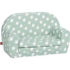 Knorr Toys® Kindersofa "Green White Stars" Grün