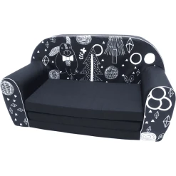 Knorr Toys® Kindersofa "Rabbit" Schwarz