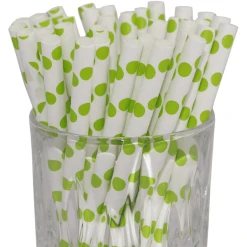 Luxentu Papier-Trinkhalme Cocktail 13 Cm 100er Set Hellgrün