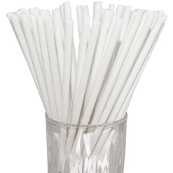 Luxentu Papier-Trinkhalme Einfarbig 19.7 Cm 100er Set Weiß