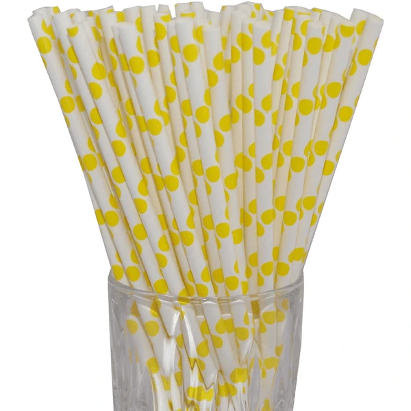 Luxentu Papier-Trinkhalme Gepunktet 19.7 Cm 100er Set Gelb 3 Luxentu Papier-Trinkhalme Gepunktet 19.7 Cm 100er Set Gelb
