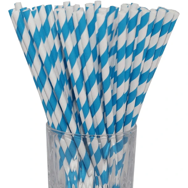 Luxentu Papier-Trinkhalme Gestreift 19.7 Cm 100er Set Blau 3 Luxentu Papier-Trinkhalme Gestreift 19.7 Cm 100er Set Blau