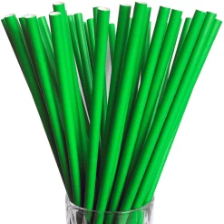 Luxentu Papier-Trinkhalme Jumbo 25 Cm 100er Set Grün