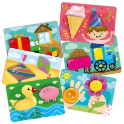 Montessori® Lernspiel Für Kinder, Plastikkarten Mit Klettverschluss -Formen Mehrfarbig