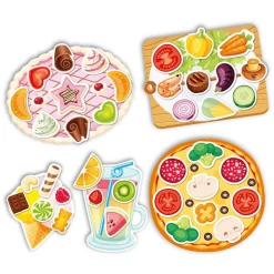 Montessori® Lernspiel Für Kinder, Plastikkarten Mit Klettverschluss -Kochen Mehrfarbig