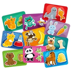 Montessori® Lernspiel Für Kinder, Plastikkarten Mit Klettverschluss - Wer Isst Was? Mehrfarbig