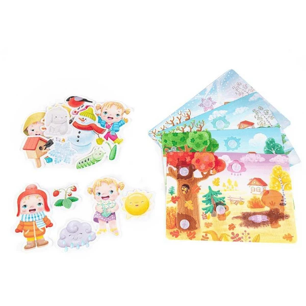 Montessori® Lernspiel, Plastikkarten Mit Klettverschluss - Seasons Mehrfarbig 3 Montessori® Lernspiel, Plastikkarten Mit Klettverschluss - Seasons Mehrfarbig
