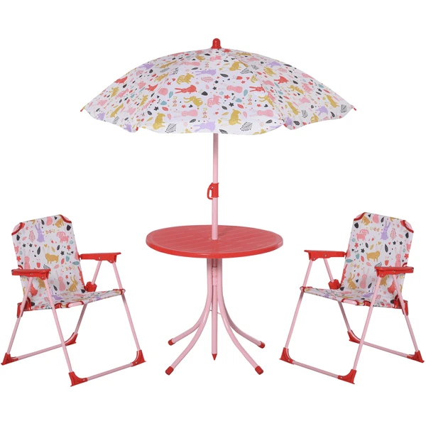 Outsunny Kinder Gartenset Mit Sonnenschirm Rot 3 Outsunny Kinder Gartenset Mit Sonnenschirm Rot