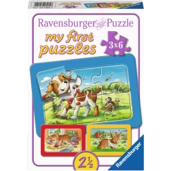 Ravensburger My First Puzzle - Rahmenpuzzle Meine Tierkinder, 3x6 Teile