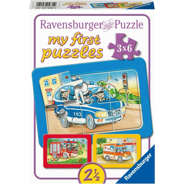 Ravensburger My First Puzzle - Rahmenpuzzle Tiere Im Einsatz, 3x6 Teile 3 Ravensburger My First Puzzle - Rahmenpuzzle Tiere Im Einsatz, 3x6 Teile