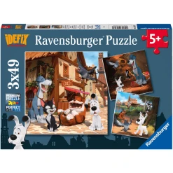 Ravensburger Puzzle 3 X 49 Teile Idefix Und Seine Tierischen Freunde