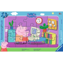 Ravensburger Rahmenpuzzle - Peppa Pig: Peppa Am Computer 15 Teile